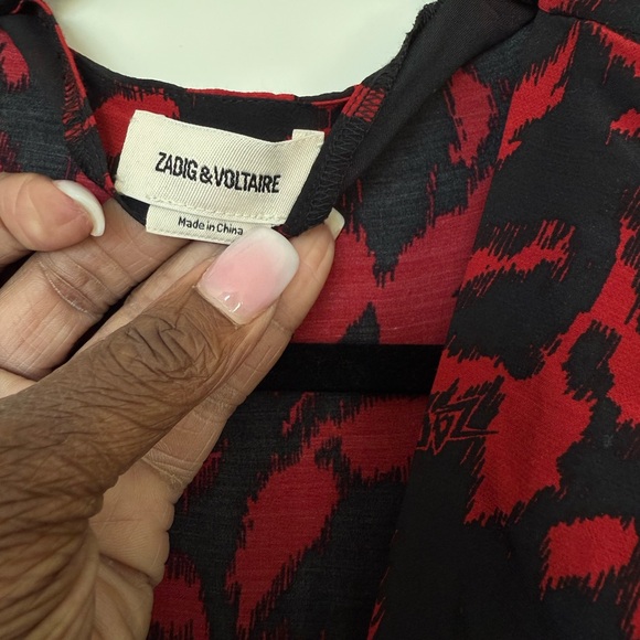 Zadig & Voltaire Black and Red Long Sleeve Dress - Picture 5 of 5